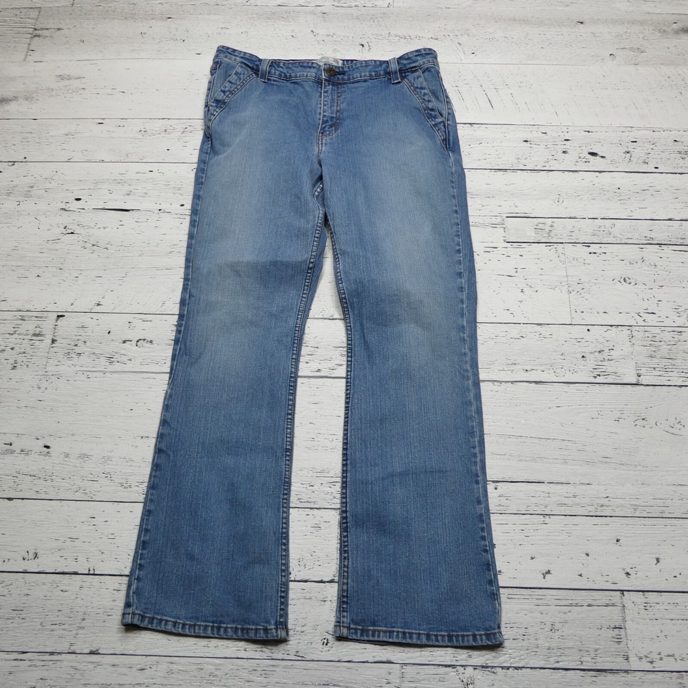 Levis Signature Jeans Womens Size 16 Blue Denim‎ Flap Pockets Bootcut Pants
